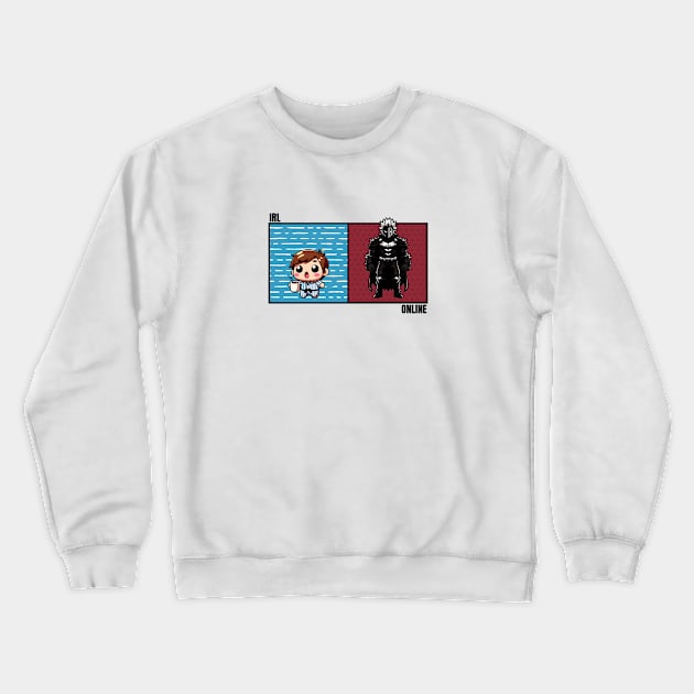 Me In Real Life vs Me Online Crewneck Sweatshirt by IPrintForFun